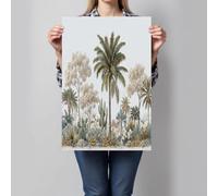 DLERFLOVR Impression sur Toile Palm Jungle Image sur Toile Style Rétro Tableau Decoration Murale pour Salle de Bains Salon Chambre, 30x40cm Sans cadre, Vert Gazon