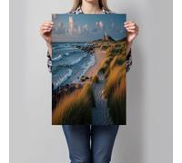 DLERFLOVR Impression Sur Toile pour Salle de Bain Plages D'Irlande Du Nord Poster Mural et Impression d'art Paysage Dunaire Décoration Murale pour Maison, Chambre à Coucher - 50x70cm Sans cadre, Brun