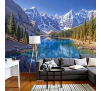 DLERFLOVR Papier Peint Panoramique Parcs Canadiens 450x315cm - Mural Paysages Naturels Tableaux Muraux Poster Geant Mural Tapisserie Décorative pour Salon Chambre Fond Tv, Bleu