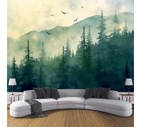 DLERFLOVR Papier Peint Panoramique Soie 350X256Cm Taille - Géant Fresque Murale 3D Forêt Abstraite Arbres Montagnes, Pour Salon Manger Restaurant Chambre D'Enfant Décoration Murale