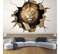 DLERFLOVR Papier Peints Panoramique Animaux Féroces - Poster Geant Mural 3D Mur De Lions Papier Peint,Pour Salon Chambre D'Enfant Coucher Maison Décoration Murale 230X180Cm