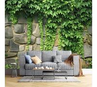 DLERFLOVR Papier Peints Panoramique Lierre - Poster Geant Mural 3D Ancien Mur De Pierre Papier Peint Pour Salon Chambre D'Enfant Coucher Maison Décoration Murale