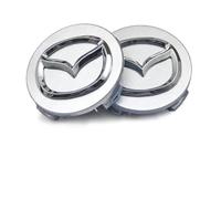 DLGJZS 4 Pièces Auto Cache Moyeux pour Mazda MX-5 NC,Cache Jante Capuchons de Centre de Roue avec Voiture Logo Emblème Décoration Accessoires Auto,Silver-S