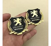 DLGJZS Auto Armatures Emblème pour Peugeot 208,ABS Logo Autocollant Capot et Coffre 3D Armoiries Stickers Étiquetage Badge Decal Accessoire Personnalisation Voiture Paquet de 2,Gold
