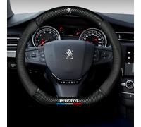 DLGJZS Couvre Volant en Cuir pour Peugeot 508 SW 2014-2018, Noir, Antidérapant, Protecteur de Volant de Voiture