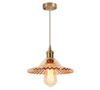 DLGLOLIN Suspension Luminaire en Verre Ambre Moderne Lustre Salon Abat-jour en Verre à Fleurs Lampe Suspensions E27 Plafonnier pour Cuisine Salle à Manger Chambre