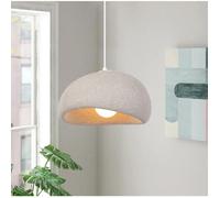 DLGLOLIN Suspension Vintage Lustre de Milieu du Siècle, Abat-jour en Résine de Dôme Gris Ø40cm, E27 Luminaire de Couloir Salon