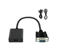 DLH - Adaptateur audio/vidéo - 15 pin VGA mâle pour HDMI, mini-phone stereo 3.5 mm femelle - noir - prise en charge de 1920 x 1080 (1080p)