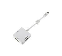 DLH Adaptateur Mini DisplayPort vers HDMI/DVI/DisplayPort - Sortie Femelle DP/DVI-D/HDMI 4K 30Hz - Entrée Mâle Mini DisplayPort - 0.15m - DY-TU4534W