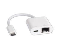 DLH ADAPTATEUR RESEAU USB-C (MALE) VERS RJ45 GIGABIT ETHERNET (FEMELLE) ET PORT DE CHARGE USB-C PD 100W MAX (FEMELLE), USB 3.2 Gen 1 (3.1 Gen 1) Type-