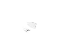 DLH CHARGEUR SECTEUR 2 PORTS USB 12W AVEC CABLE MICRO USB, Intérieure, Secteur, 5 V, 2,4 A, 1 m, Blanc DY-AU2550W