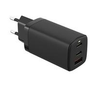 DLH - Adaptateur secteur - GaN - CA 100/240 V - 65 Watt - connecteurs de sortie : 3 - noir