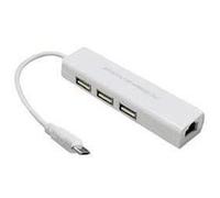 DLH Adaptateur USB 3.0 Ethernet Gigabit - Câble intégré - Convertisseur réseau USB 3 à 1 port RJ45 GbE - Noir