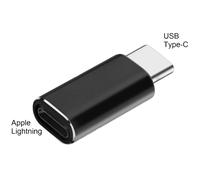 DLH Adaptateur USB-C (male) vers Apple lightning (femelle), USB-C (M), APPLE LIGHTNING (F), Noir DY-TU4496