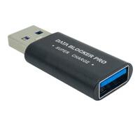 DLH - Adaptateur USB - USB type A (M) pour USB type A (F) - 5 A - bloqueur de données - noir