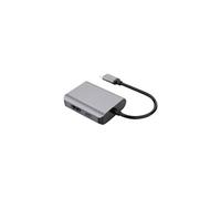DLH - Adaptateur vidéo - 24 pin USB-C mâle pour HD-15 (VGA), HDMI, 24 pin USB-C femelle - 19 cm - noir - support 1080p, support pour 4K60Hz