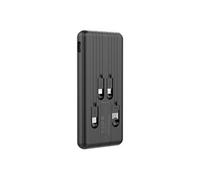 DLH - Banque d'alimentation - 10000 mAh - 10 Watt - 2 A - 4 connecteurs de sortie (USB, Lightning, USB-C, Micro-USB de type B) - sur le câble :