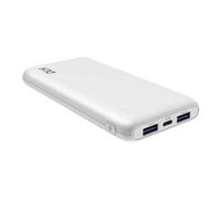 DLH - Banque d'alimentation - 10000 mAh - 20 Watt - 4.5 A - PD, QC - 3 connecteurs de sortie (USB-C, 2 x USB) - sur le câble : USB-C - blanc