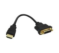 DLH - Câble adaptateur - HDMI mâle pour DVI-D femelle - 20 cm - noir