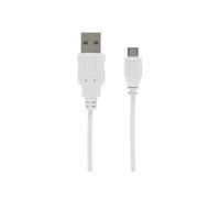 DLH CABLE USB-A VERS MICRO USB BLANC 1M, 1 m, USB A, Micro-USB B, USB 2.0, Mâle/Mâle, Blanc DY-TU1702W