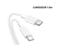 DLH Cable USB-C vers USB-C 1.8m 3.25A 65W max blanc, 1,8 m, USB C, USB C, USB 2.0, Blanc DY-TU3925W