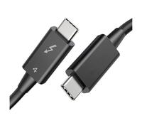 DLH - Câble USB - USB-C (M) pour USB-C (M) - Thunderbolt 4 - 5 A - 1 m - support pour 8K60Hz, double prise en charge 4K60 Hz, Alimentation USB (240 W) - noir