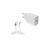 DLH Chargeur Secteur USB-A 12W DY-AU5090W avec Câble USB-A vers USB-C 1m, 1 Port USB-A 5V 2.4A, Blanc, pour Tablette et Téléphone