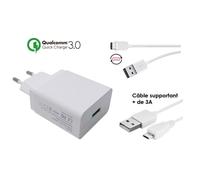 DLH Chargeur secteur USB-A Quick Charge 3.0 avec cable USB-C et cable micro USB