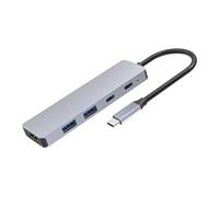 DLH Energy concentrateur DY-TU5105 – HDMI, 2x USB-A 3.2, USB-C PD100W + USB-C 3.2, Gris