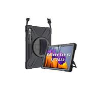 DLH Coque Renforcée Anti-Chocs avec Bandoulière et Support Rotatif pour Samsung Galaxy Tab S7 (SM-T870/T875/T876) - Poids 260g