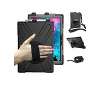 DLH Coque renforcée avec emplacement stylet, bandoulière, poignée rotative et pied support pour SAMSUNG Galaxy Tab Active Pro (SM-T540 / SM-T545 / SM-