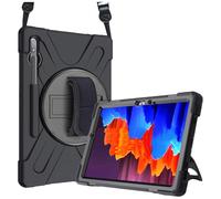Dlh Coque Renforcée Avec Emplacement Stylet, Bandoulière, Poignée Rotative Et Pied Support Pour Samsung Galaxy Tab S7 Fe (Sm-T730 / Sm-T733 / Sm-T735 / Sm-T736 / Sm-T737) / Galaxy Tab S7+ (Sm-T970 / S