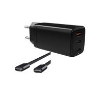 DLH DY-AI4800 Chargeur Secteur 65W GaN, 2x USB-C Power Delivery, 1x USB-A, Câble USB-C 1.8m, 100-240V, Protections Surtension/Surchauffe/CC