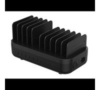 DLH DY-AU5440 Station de Charge USB-C 200W - 10 Ports USB-C Power Delivery (PD) 20W - Interrupteur ON/OFF - Séparateurs - Noir