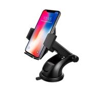 DLH DY-DU3788: Support passif smartphone voiture, fixation ventouse pare-brise/tableau de bord, orientation H/V, 66x55x215mm, noir