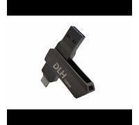 DLH DY-KU4972 Lecteur Flash USB 128Go USB Type-A/Type-C 3.2 Gen 1 (3.1 Gen 1) Pivotant Gris, Boîtier Métal, 60x14x9mm, 16g