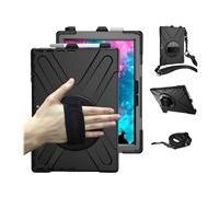 DLH Coque renforcée avec emplacement stylet, bandoulière, poignée rotative et pied support pour SAMSUNG Galaxy Tab Active Pro (SM-T540 / SM-T545 / SM-