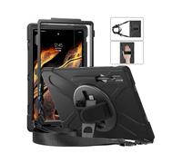 DLH DY-RC4587 Housse Renforcée Noire pour Galaxy Tab S8 Ultra 14.6" (37.1cm) avec Bandoulière, Poignée Rotative et Support Intégré, Résistance Chocs, Emplacement Stylet