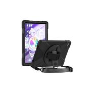 DLH DY-RC4588 Housse Renforcée pour Lenovo Tab M10 Plus Gen 3 10.6" (TB-125F/128F/128X). Coque Noir avec Bandoulière, Poignée Rotative et Pied. 271x79x26mm, 350g.
