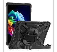 DLH DY-RC5488 Housse Renforcée Noire pour Surface Pro (2025) 12" avec Bandoulière, Poignée Rotative & Support - Protection Anti-choc, Poids 249g