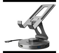 DLH DY-SA5120 Station d'accueil USB-C pour Tablette/Smartphone Gris Aluminium, HDMI 4K 60Hz, USB-C 3.2 Gen 1 5Gbps, Passthrough 65W, Lecteur SD/Micro SD.