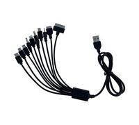 DLH DY-TU1975B - Câble de charge uniquement - USB (alimentation uniquement) mâle pour 10 broches USB-C, Micro-USB Type B, mini USB type B, Apple
