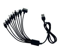 DLH DY-TU1975B - Câble de charge uniquement - USB (alimentation uniquement) mâle pour mini USB type B, Micro-USB Type B, Apple Lightning (alimentation uniquement), 10 broches USB-C - 1 m - noir