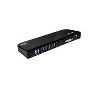 DLH DY-TU3552B Station d'accueil USB 2.0 Noire : 4x USB 2.0, 2x USB 3.2 Gen 1 Type-A, HDMI, VGA, Ethernet RJ-45, Alimentation DC, 222x90x30mm