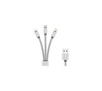 DLH DY-TU4108 - Câble Lightning - USB mâle pour Micro-USB de type B, Lightning, 24 pin USB-C mâle - 1.2 m - gris
