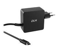 DLH Energy - Alimentation secteur USB-C 65W Power Delivery - 5/9/12/15/20V - 65W 3.25A max - Câble USB-C 1.8m - Format Wall Mount - Chargeur pour ordinateurs portables