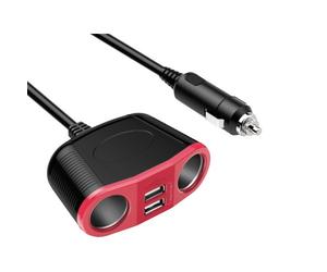 DLH Multiprise allume-cigare. 2 sorties allume-cigare max 150W et 2 sorties USB