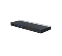 DLH Station d'accueil USB-C DY-TU4720: Triple affichage 4K (2x DisplayPort 1.4, 1x HDMI 2.0), Power Delivery 100W, 4x USB 3.2, RJ45, Lecteurs SD/MicroSD