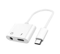 DLH - USB-C vers jack de casque / adaptateur de charge - USB-C mâle pour USB-C (alimentation uniquement), prise audio de 3,5 mm femelle - 11 cm -