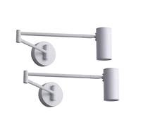 DLHH Applique Murale à Bras pivotant à LED Blanche, Lot de 2 Appliques murales de Chevet réglables Modernes 5 W, éclairage de Lecture de tête de lit Rotatif, luminaire Mural Flexible en